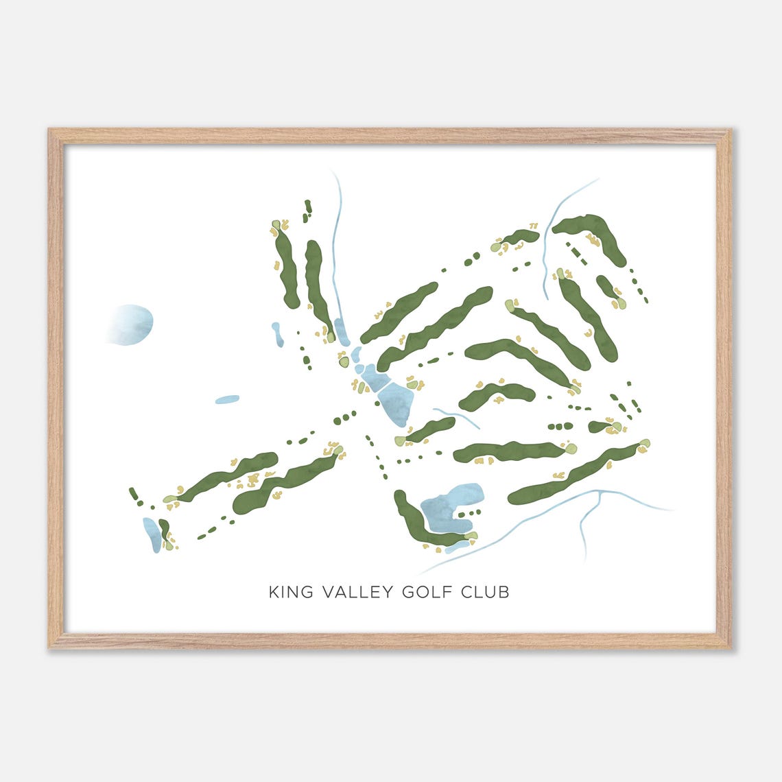 King Valley Golf Club Canada Modern Scenic Watercolor Map Poster