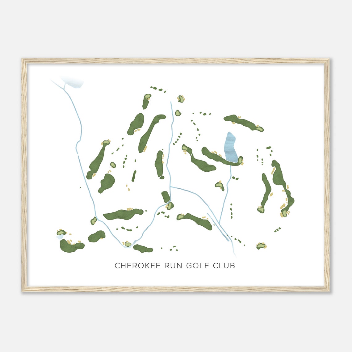 Cherokee Run Golf Club Minimalist Golf Course Design Map Poster - Image 2