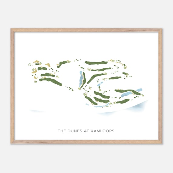 The Dunes At Kamloops Canada Minimalist Golf Course Map Poster