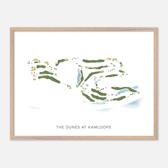The Dunes At Kamloops In Kamloops Canada Modern Watercolor Map Golfer Gift Golf Wall Art Golf Poster Print Course Layout