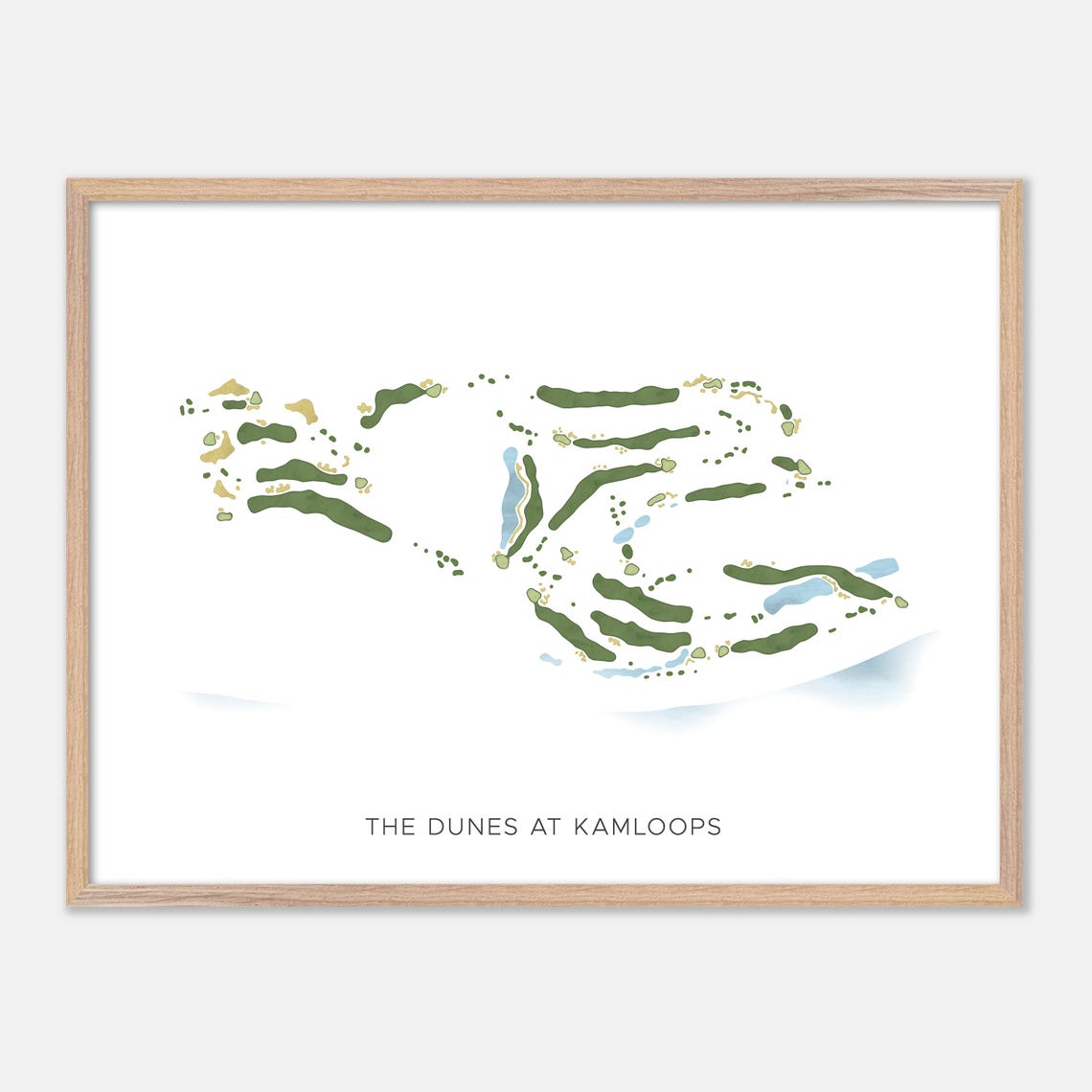 The Dunes At Kamloops Canada Minimalist Golf Course Map Poster