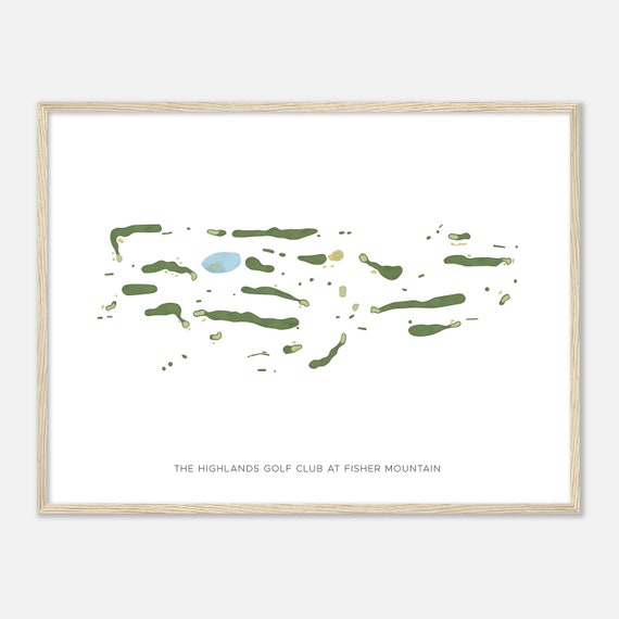 The Highlands Golf Club At Fisher Mountain West Virginia Modern Watercolor Map Golfer Gift Golf Wall Art Golf Poster Print
