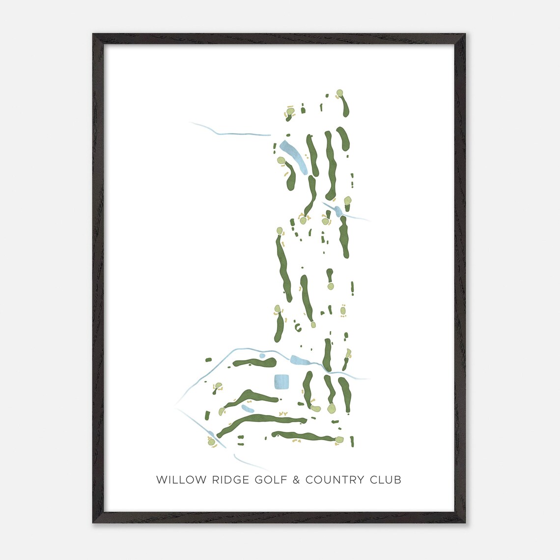 Willow Ridge Golf & Country Club Blenheim Canada Modern Watercolor Map Poster - Image 2