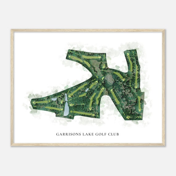 Garrisons Lake Golf Club Delaware Classic Watercolor Map Golfer Gift Golf Wall Art Golf Poster Print Course Layout