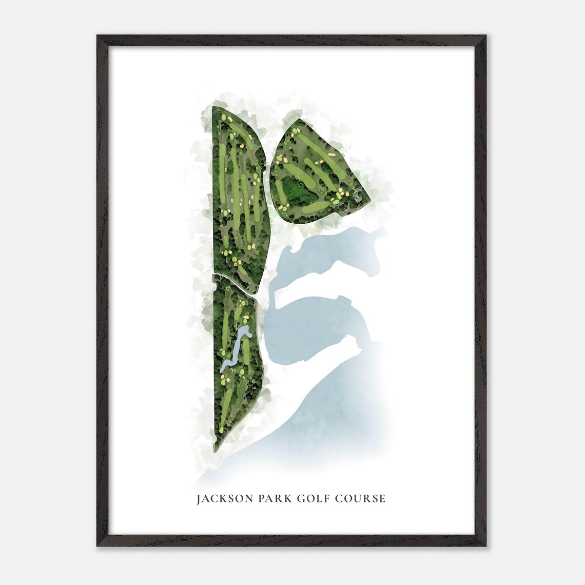 Jackson Park Golf Course Chicago Illinois Classic Watercolor Map Poster - Image 3
