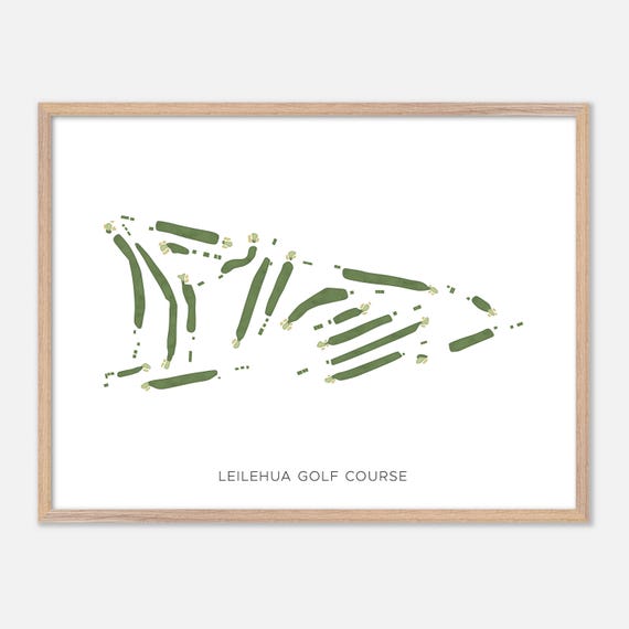 Leilehua Golf Course In Waipio Acres Hawaii Modern Watercolor Map Golfer Gift Golf Wall Art Golf Poster Print Course Layout