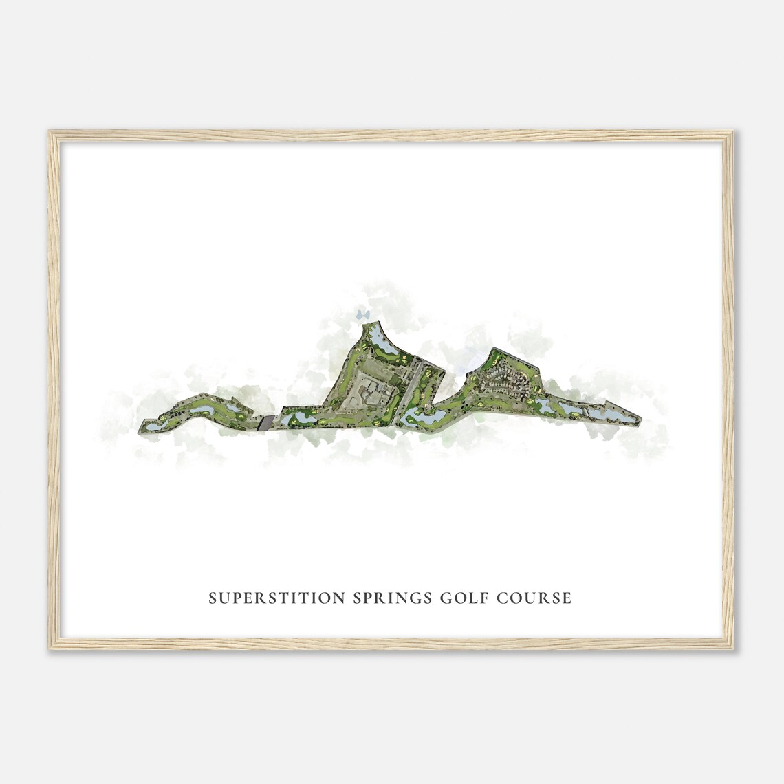 Superstition Springs Golf Course Arizona Classic Watercolor Map Golfer Gift Golf Wall Art Golf Poster Print Course Layout - Image 2