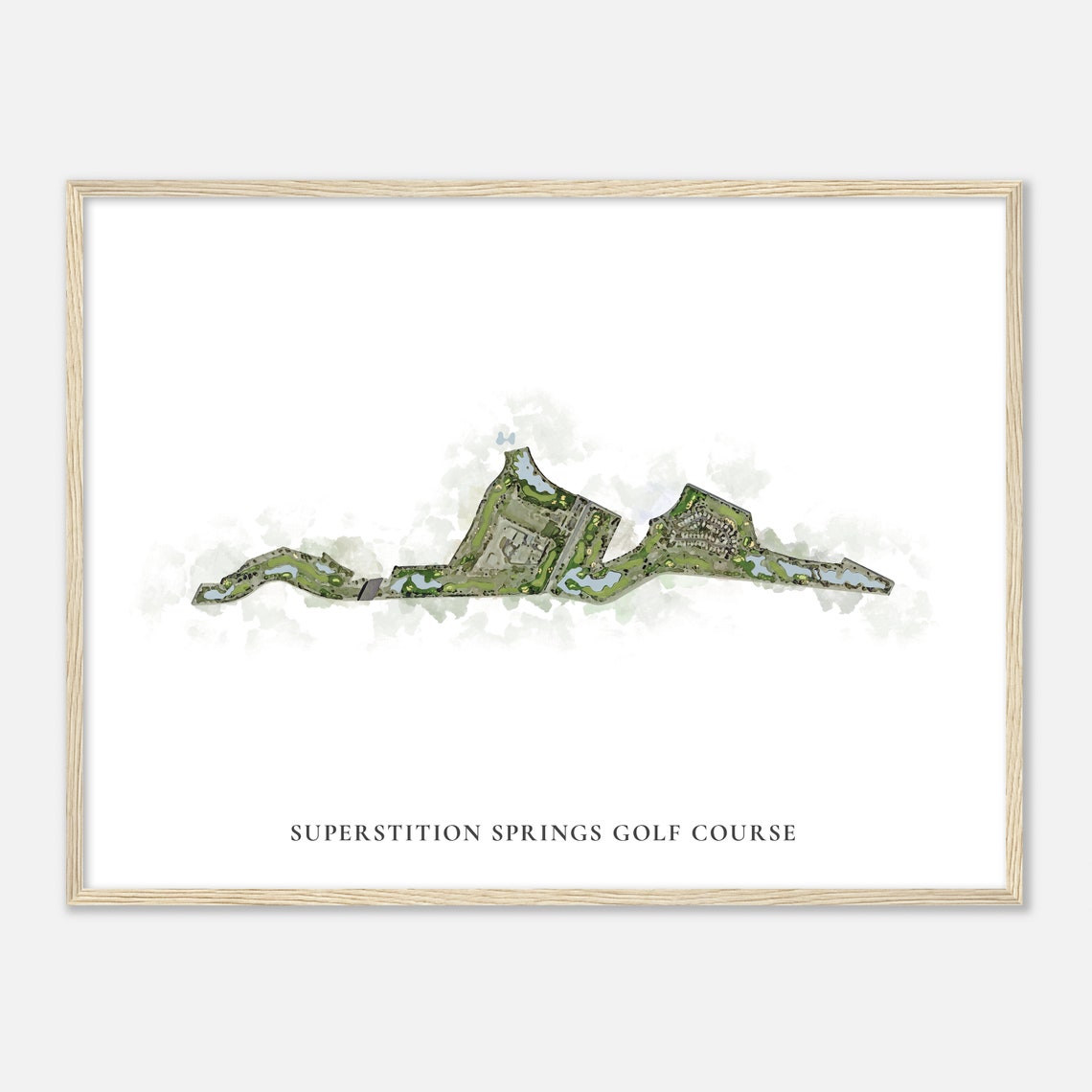 Superstition Springs Golf Course Arizona Classic Watercolor Map Poster - Image 2