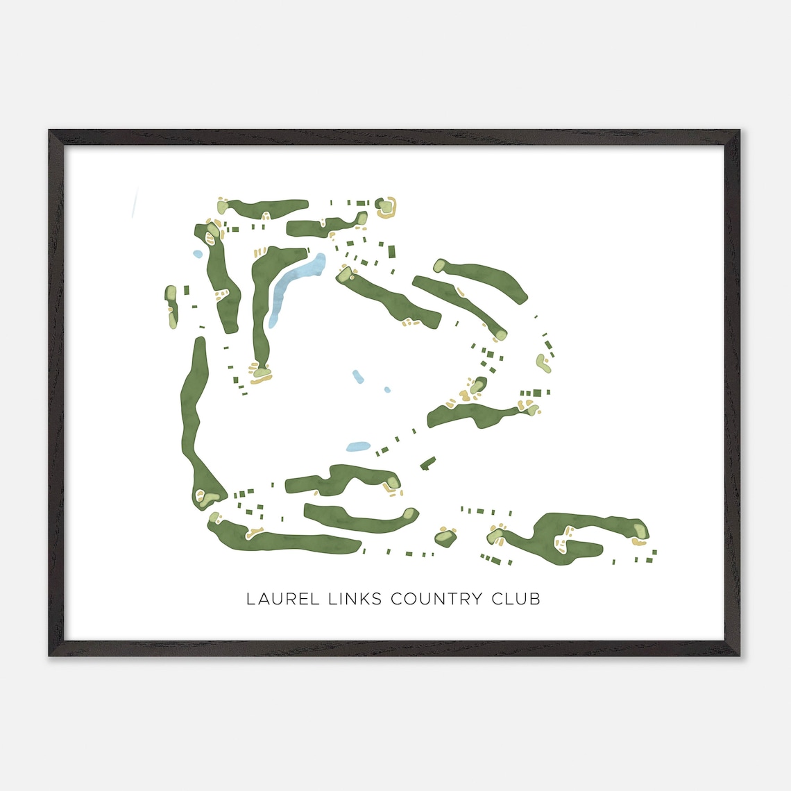Laurel Links Country Club Mattituck New York Modern Watercolor Golf Map Poster - Image 5
