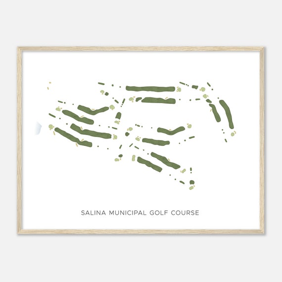 Salina Municipal Golf Course Kansas Modern Watercolor Map Golfer Gift Golf Wall Art Golf Poster Print Course Layout