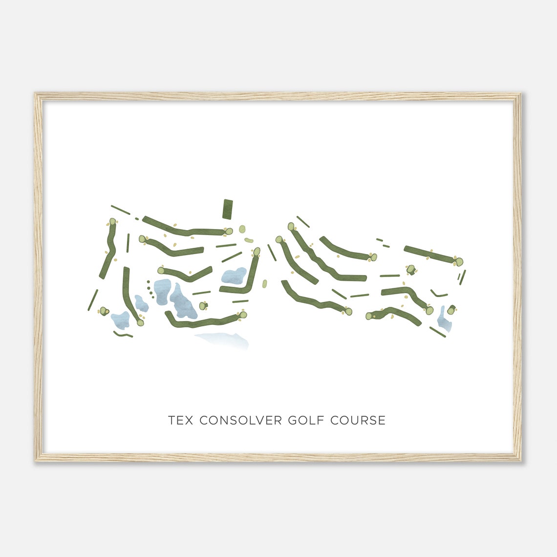 Tex Consolver Golf Course Modern Minimalist Golf Course Map Poster - Image 2
