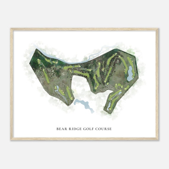 Bear Ridge Golf Course Texas Classic Watercolor Map Golfer Gift Golf Wall Art Golf Poster Print Course Layout