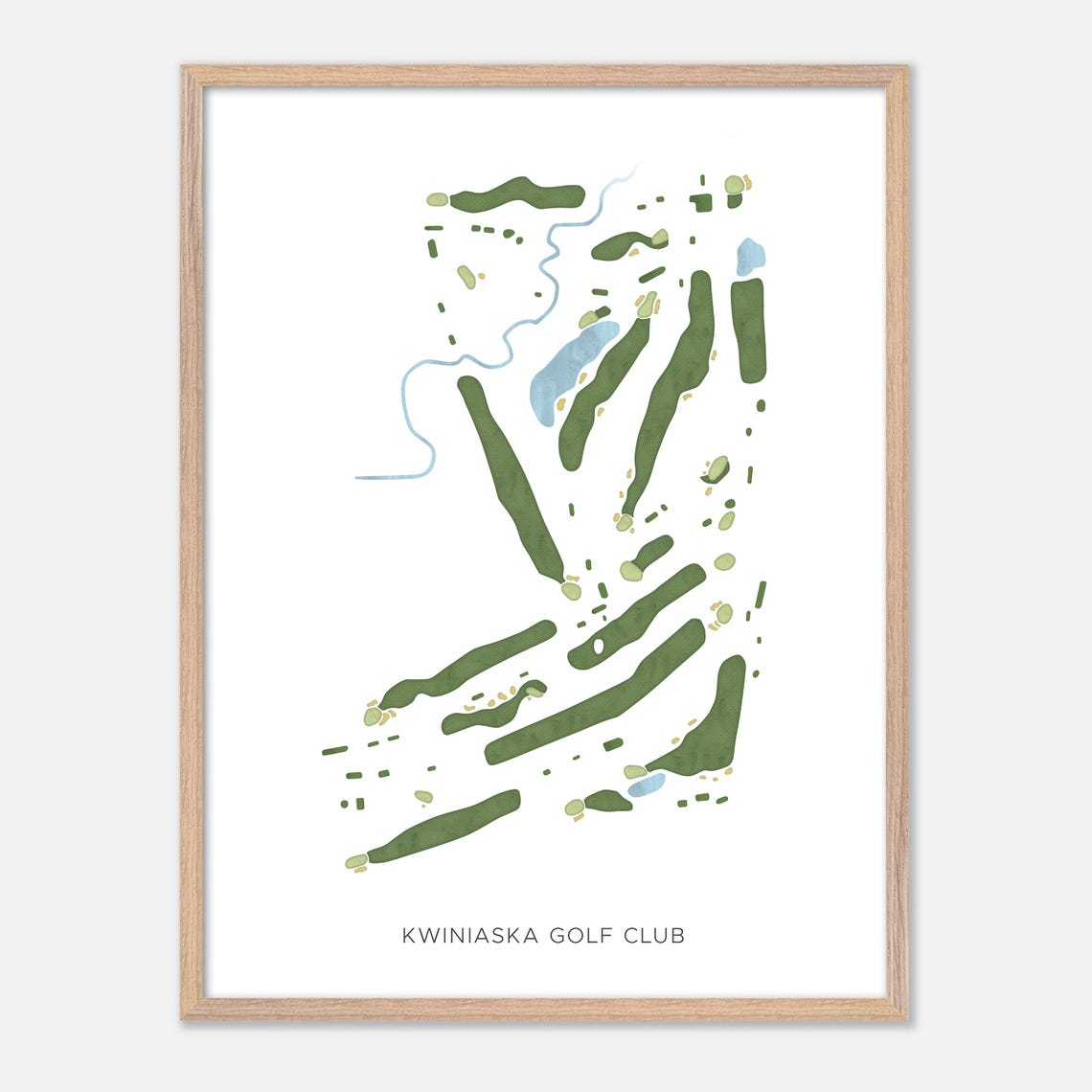 Kwiniaska Golf Club Vermont Modern Watercolor Course Map Poster - Image 6