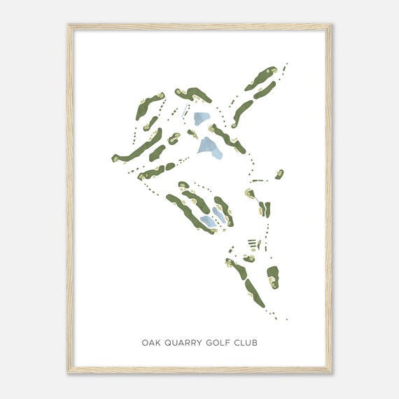 Oak Quarry Golf Club California Modern Watercolor Map Golfer Gift Golf Wall Art Golf Poster Print Course Layout