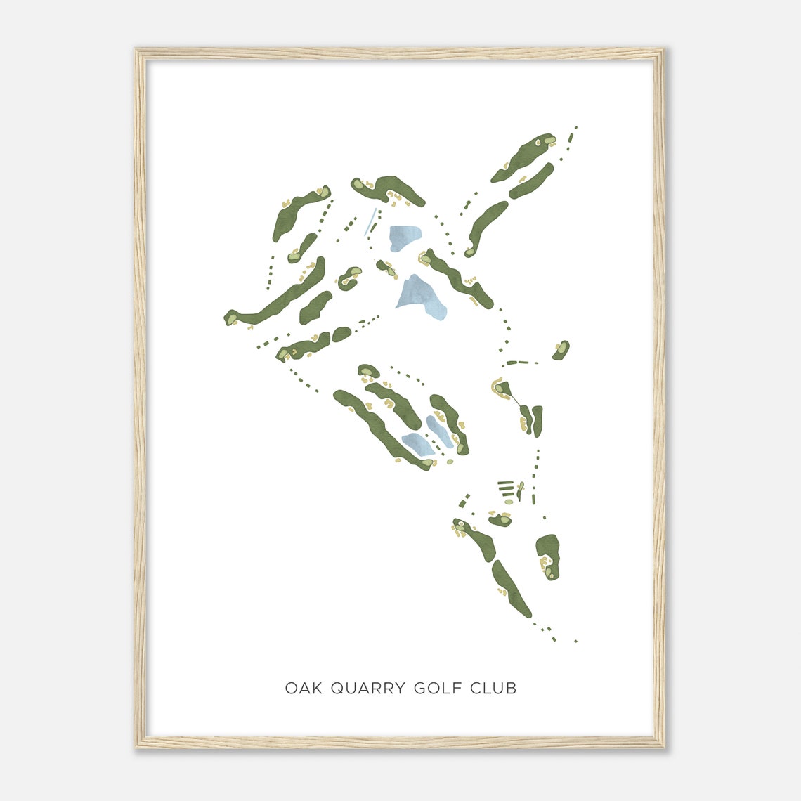 Oak Quarry Golf Club Watercolor Map Golfer Gift Poster Artwork