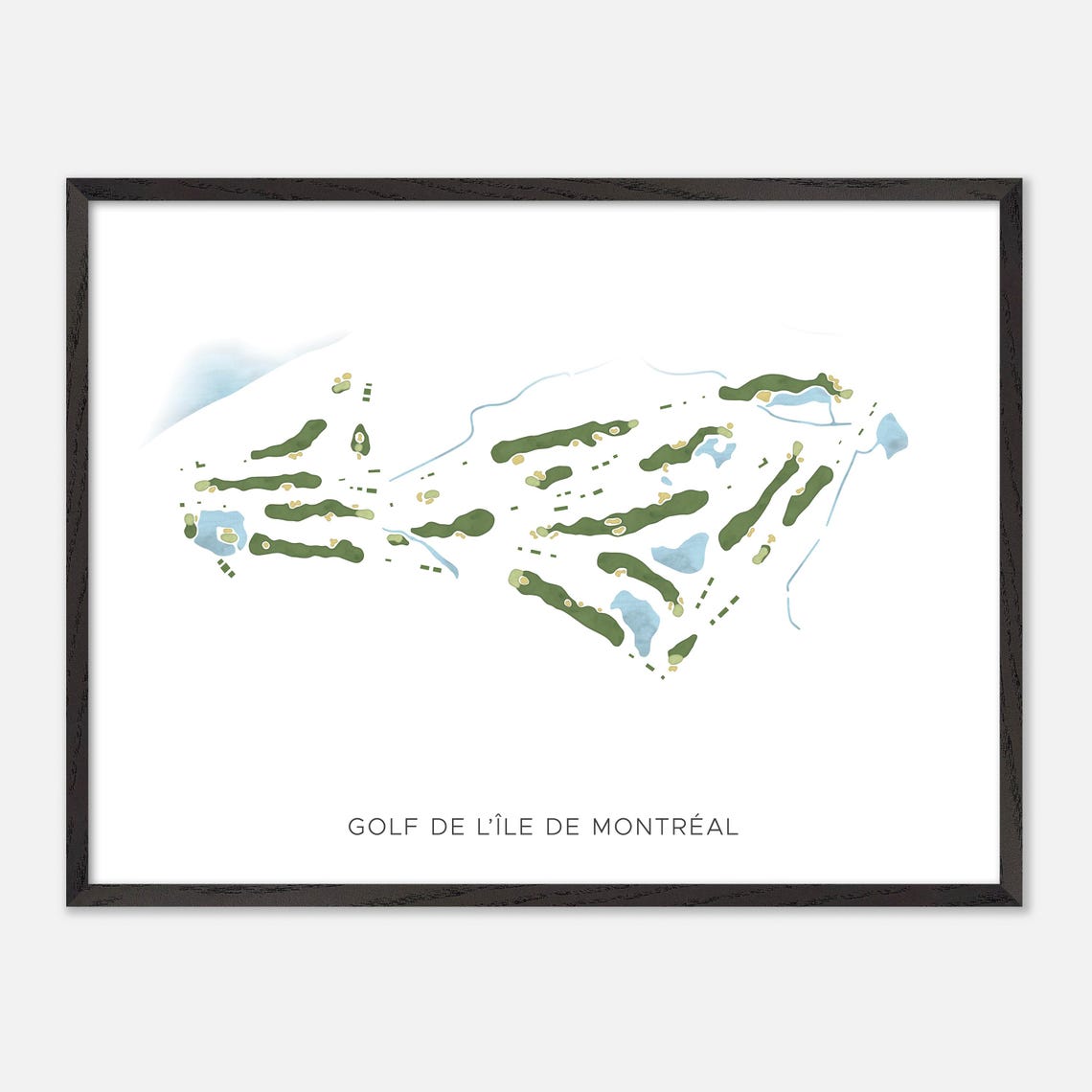 Golf De L'Ile De Montreal Modern Minimalist Watercolor Golf Map Poster - Image 4