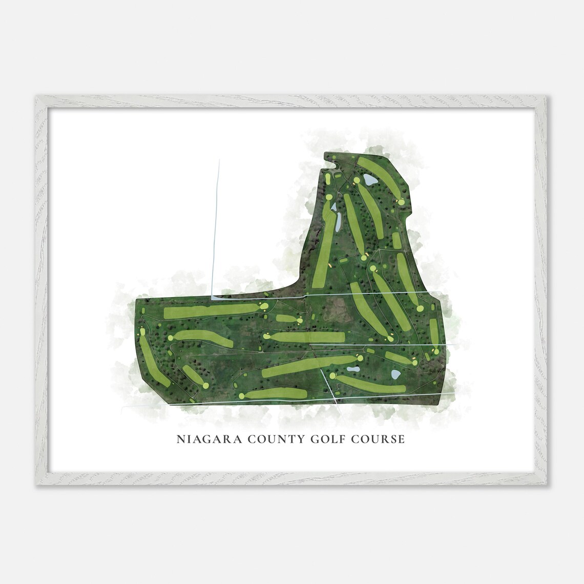 Niagara County Golf Course Lockport New York Classic Watercolor Poster - Image 4