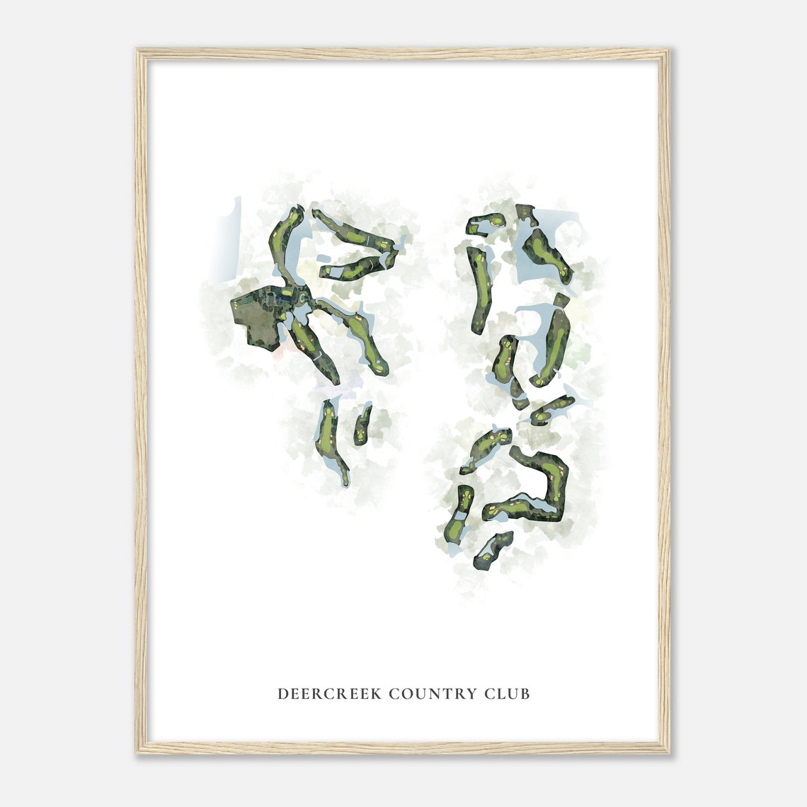 Deercreek Country Club Florida Classic Watercolor Map Poster - Image 2