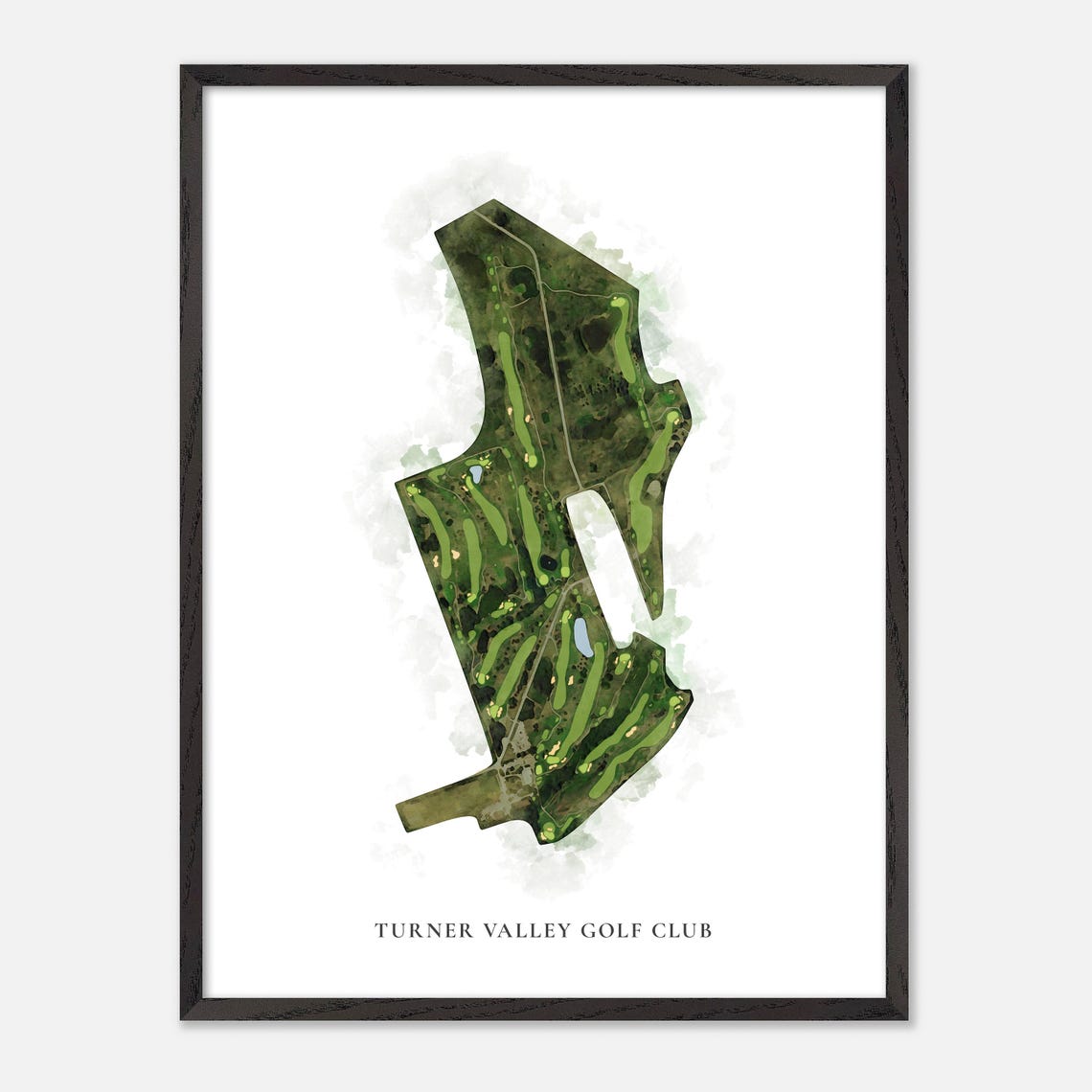 Turner Valley Golf Club Alberta Classic Watercolor Map Poster - Image 2