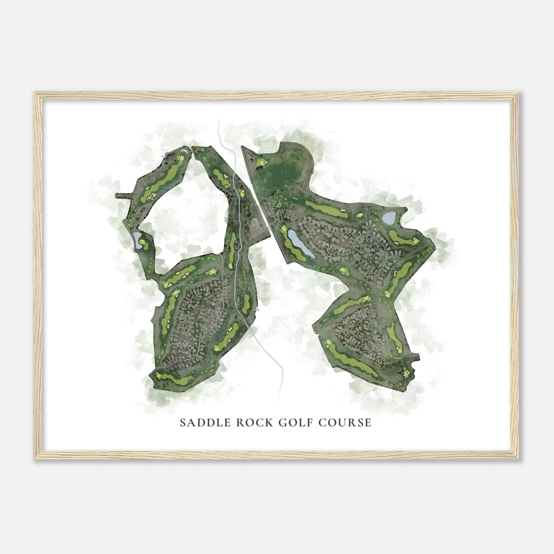 Saddle Rock Golf Course Colorado Classic Watercolor Map Golfer Gift Golf Wall Art Golf Poster Print Course Layout - Image 2