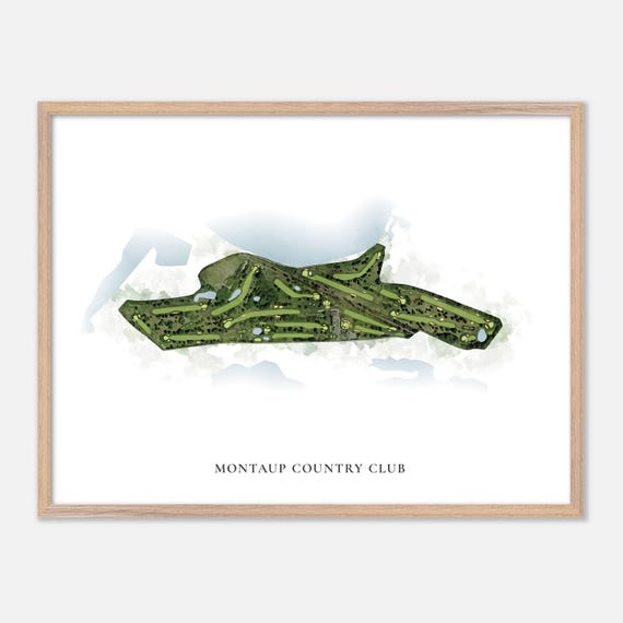 Montaup Country Club In Portsmouth Rhode Island Classic Watercolor Map Golfer Gift Golf Wall Art Golf Poster Print Course Layout
