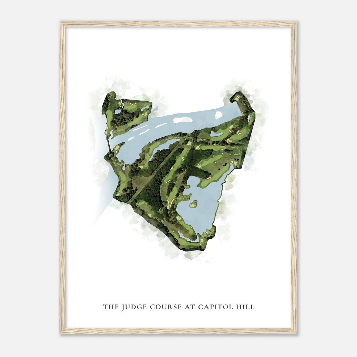 The Judge Course At Capitol Hill Classic Watercolor Golf Map Poster - Image 2