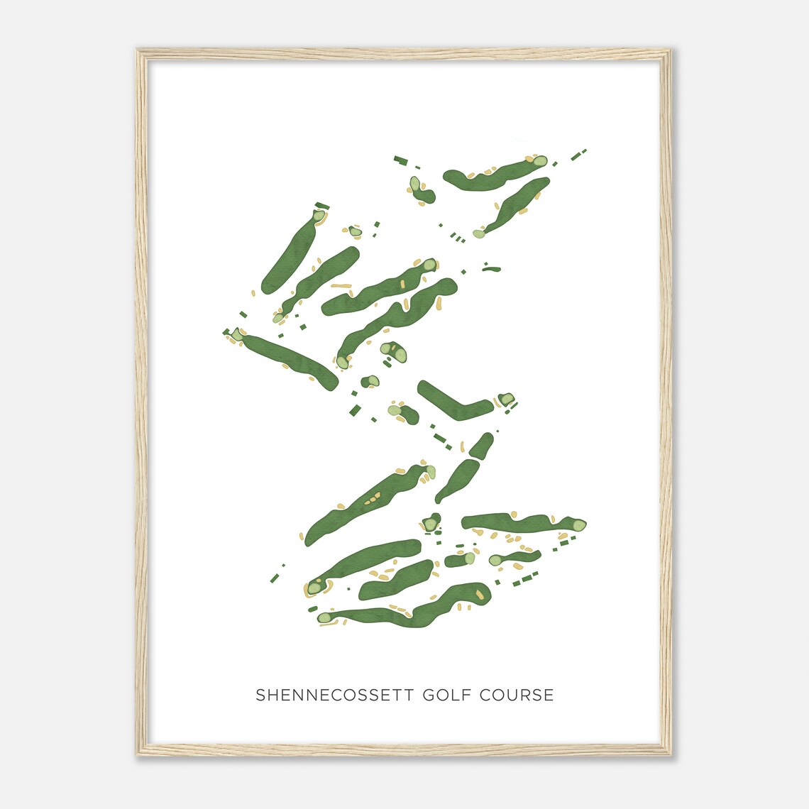 Shennecossett Golf Course Connecticut Modern Watercolor Map Golfer Gift Golf Wall Art Golf Poster Print Course Layout - Image 2
