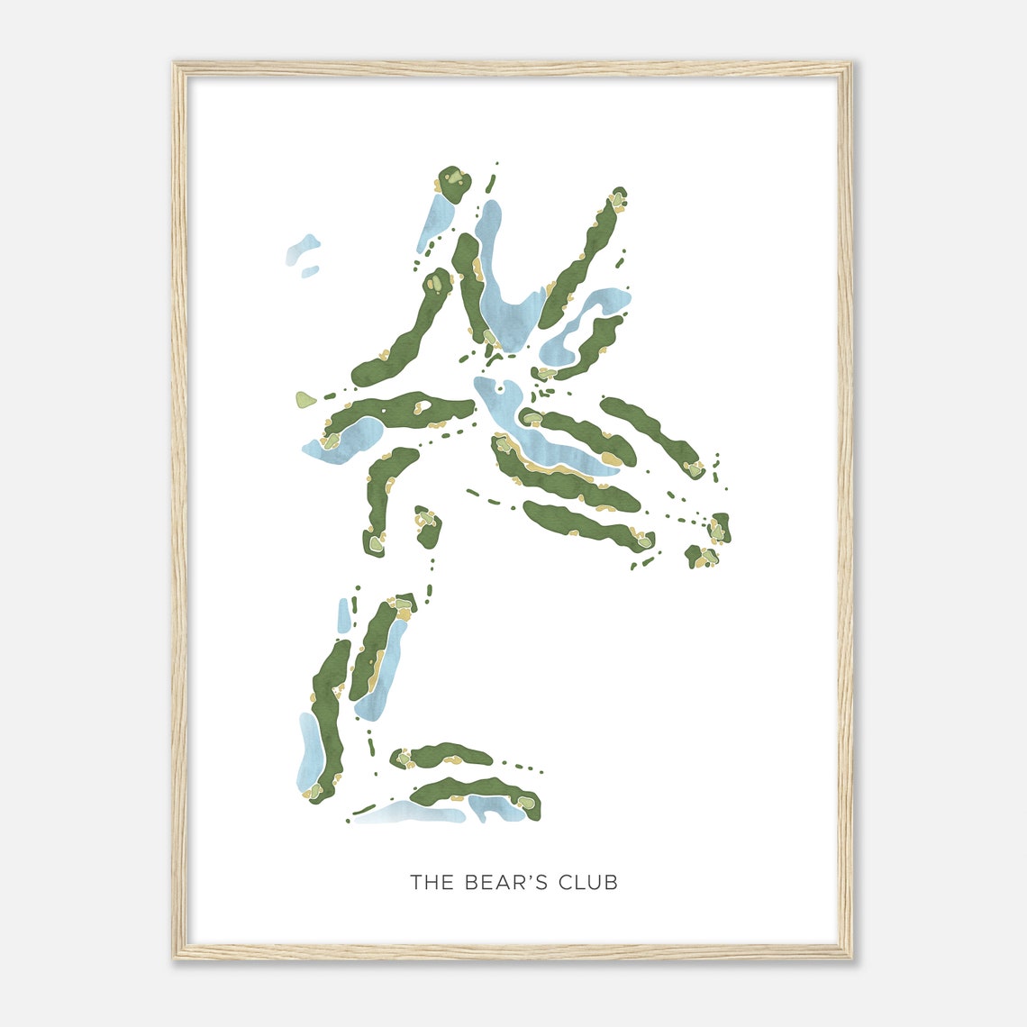 The Bears Club Modern Minimalist Golf Course Fairway Layout Poster