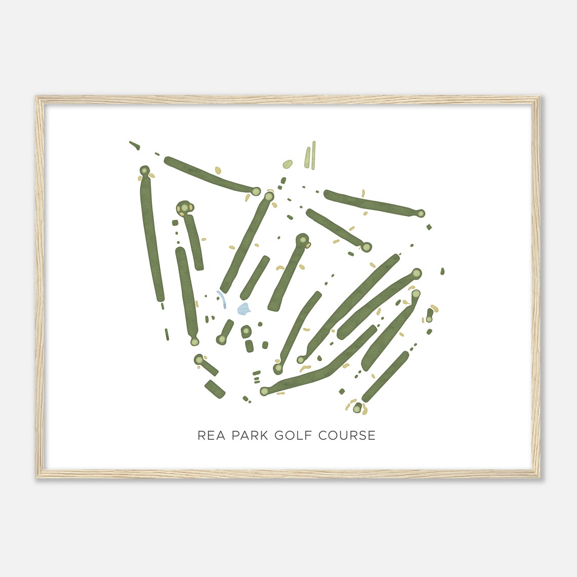 Rea Park Golf Course Modern Minimalist Golf Course Map Poster