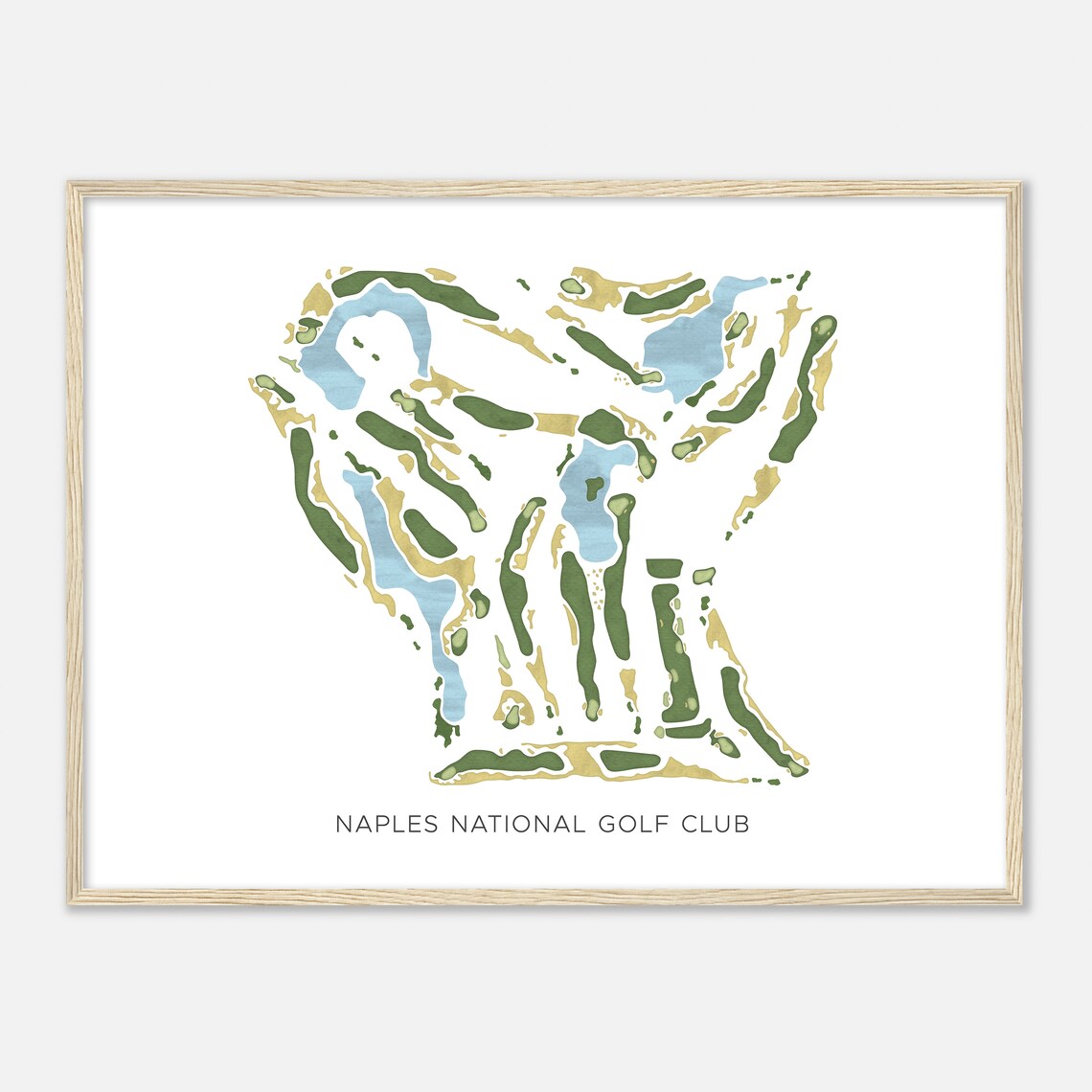 Naples National Golf Club Florida Modern Watercolor Map Golf Poster - Image 2