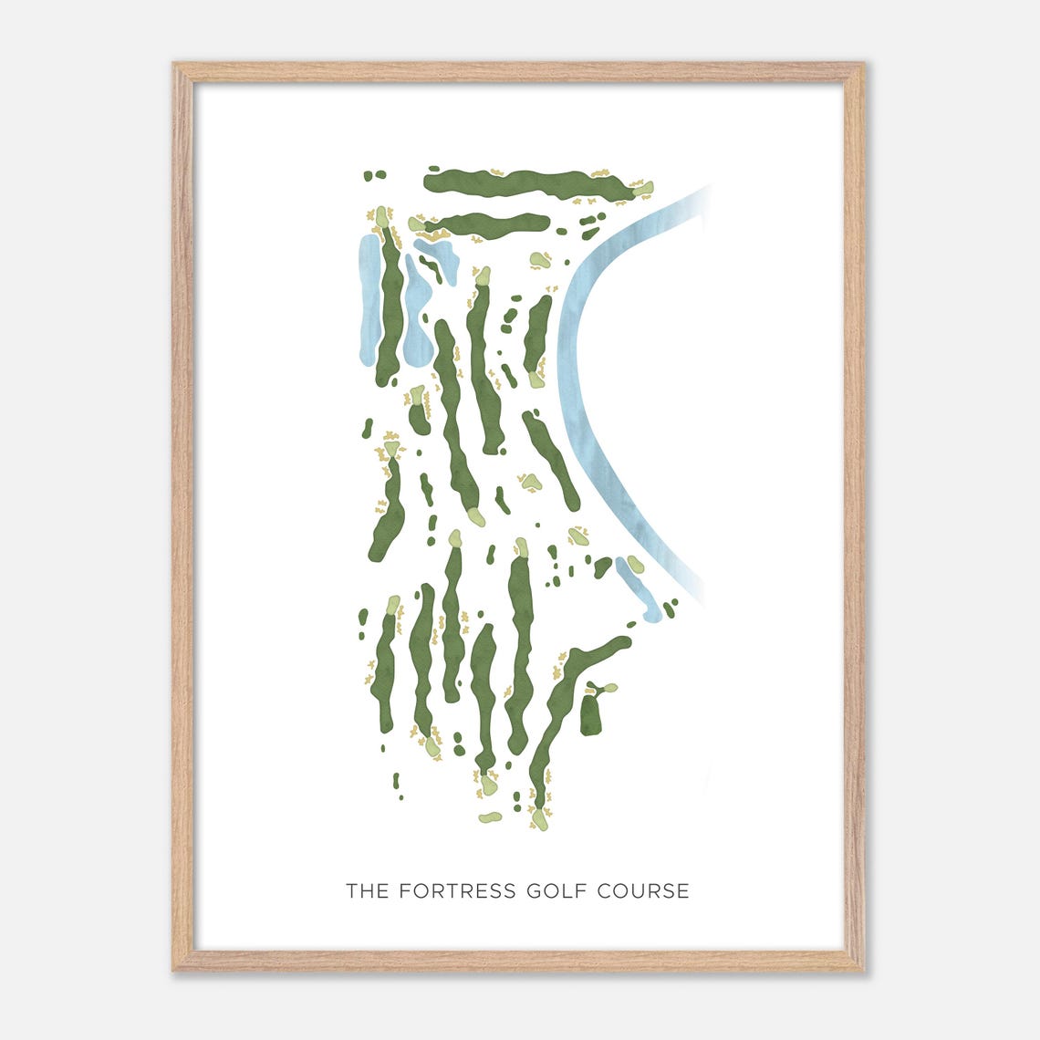 The Fortress Golf Course Michigan Modern Minimalist Golf Map Poster - Image 6
