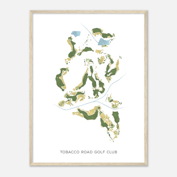 Tobacco Road Golf Club North Carolina Modern Watercolor Map Golfer Gift Golf Wall Art Golf Poster Print Course Layout