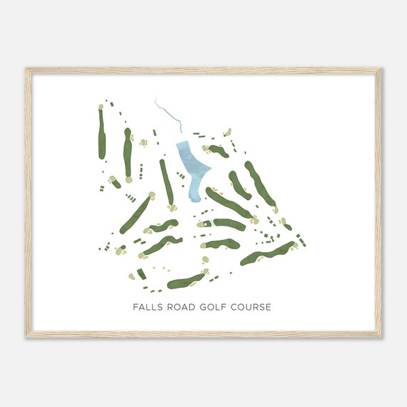 Falls Road Golf Course Maryland Modern Watercolor Map Golfer Gift Golf Wall Art Golf Poster Print Course Layout