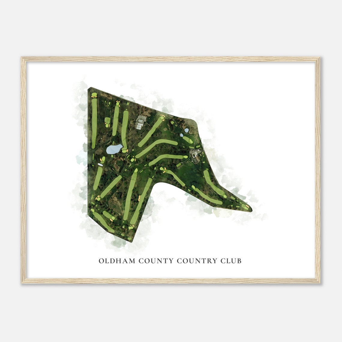 Oldham County Country Club Kentucky Classic Watercolor Golf Map Poster