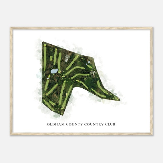 Oldham County Country Club Kentucky Classic Watercolor Map Golfer Gift Golf Wall Art Golf Poster Print Course Layout