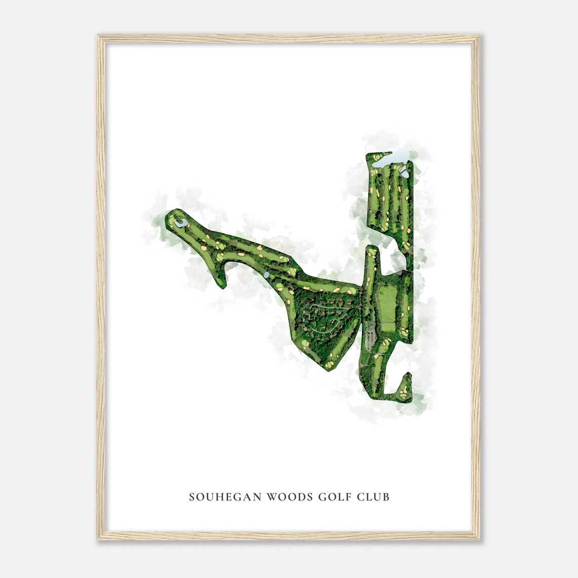 Souhegan Woods Golf Club Classic Aerial Watercolor Golf Poster