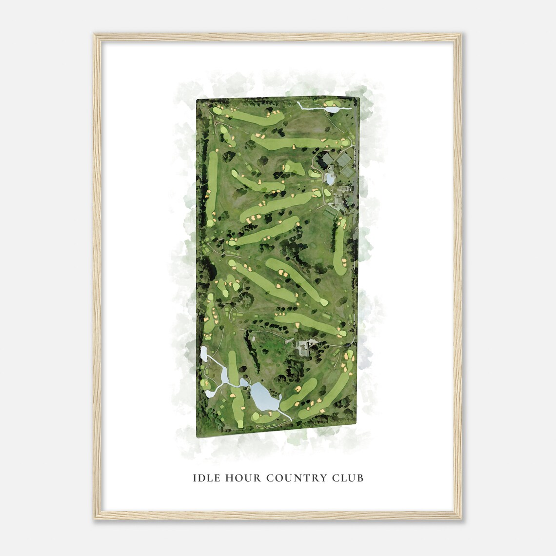 Idle Hour Country Club Kentucky Classic Watercolor Golf Course Map Poster