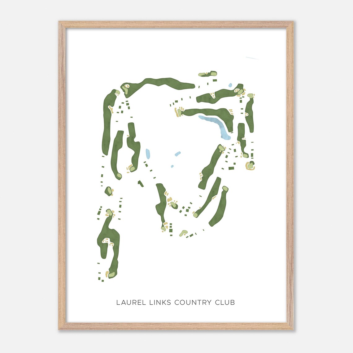 Laurel Links Country Club Mattituck New York Modern Watercolor Golf Map Poster - Image 6