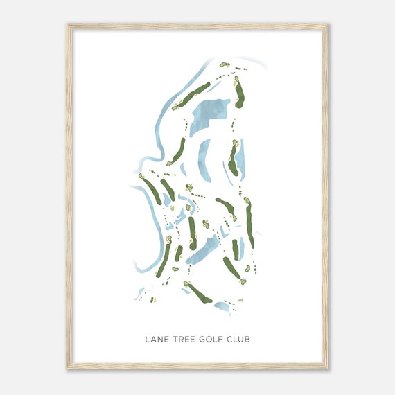 Lane Tree Golf Club North Carolina Modern Watercolor Map Golfer Gift Golf Wall Art Golf Poster Print Course Layout