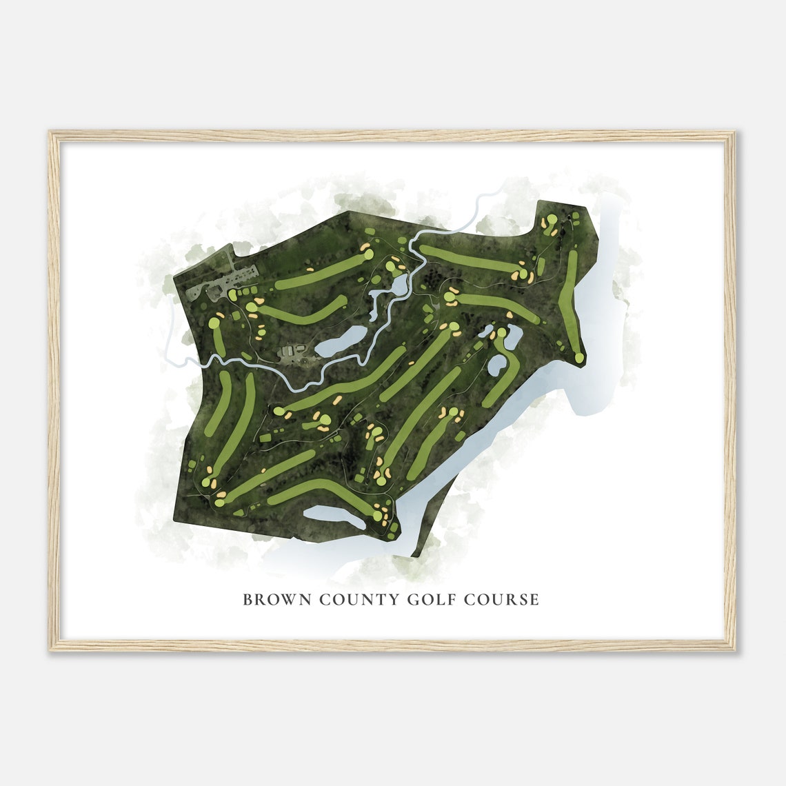 Brown County Golf Course Wisconsin Classic Watercolor Map Golfer Gift Golf Wall Art Golf Poster Print Course Layout - Image 2