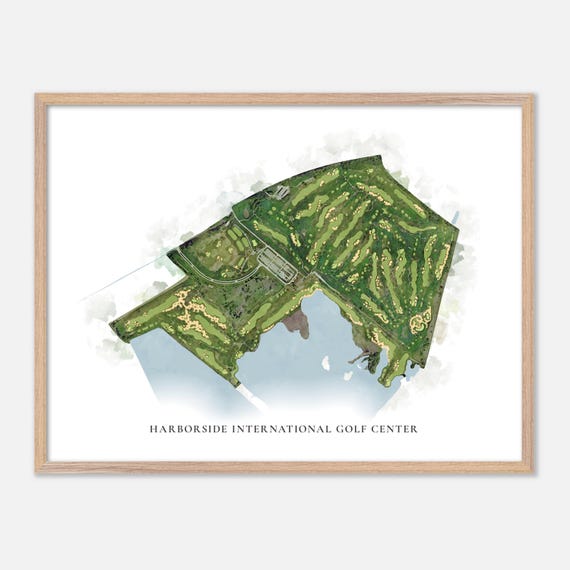 Harborside International Golf Center In Chicago Illinois Classic Watercolor Map Golfer Gift Golf Wall Art Golf Poster Print