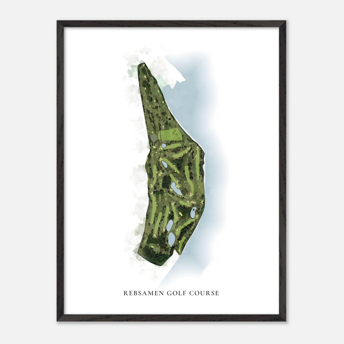 Rebsamen Golf Course Classic Watercolor Fairway Layout Poster - Image 3