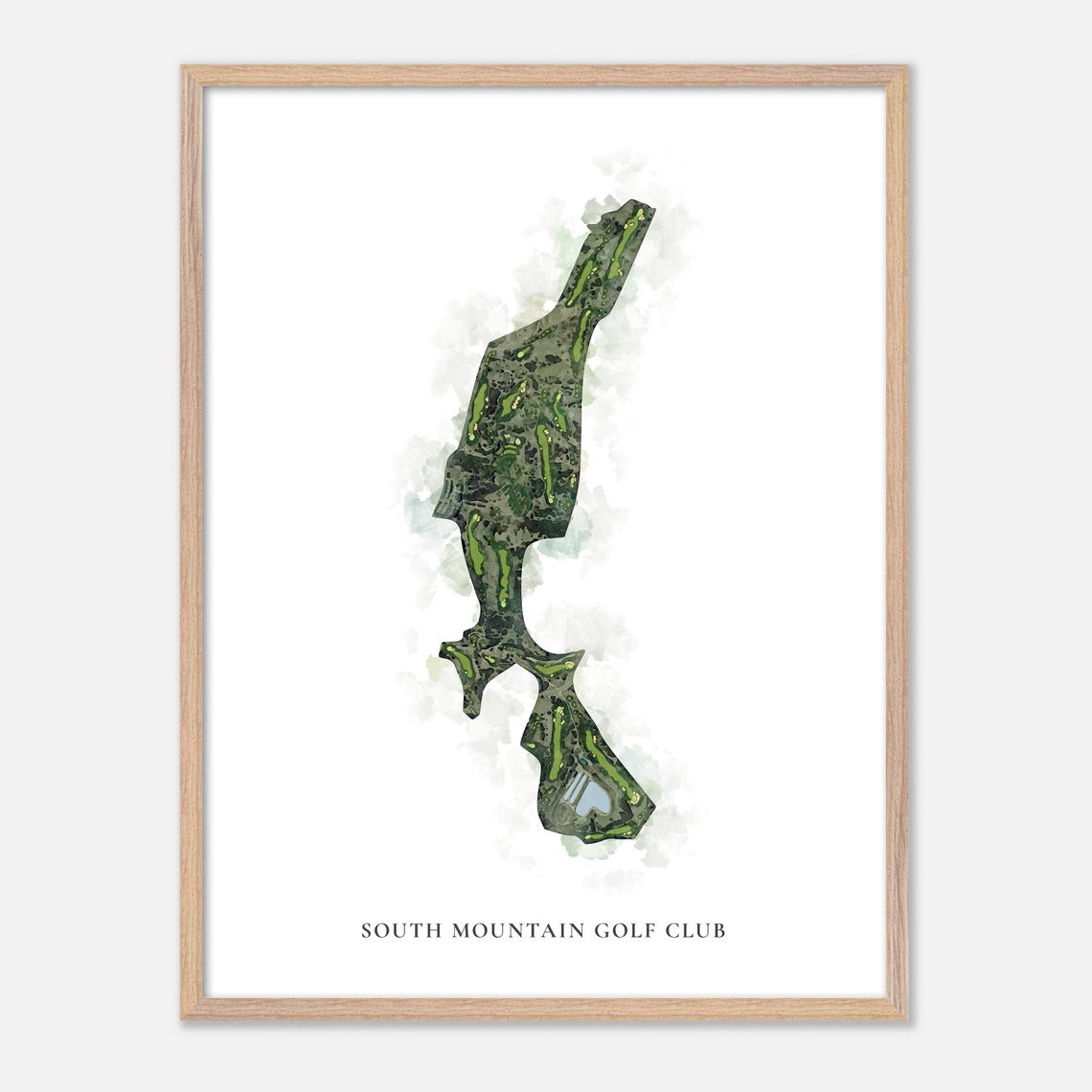 South Mountain Golf Club Draper Utah Classic Watercolor Map Print - Image 2