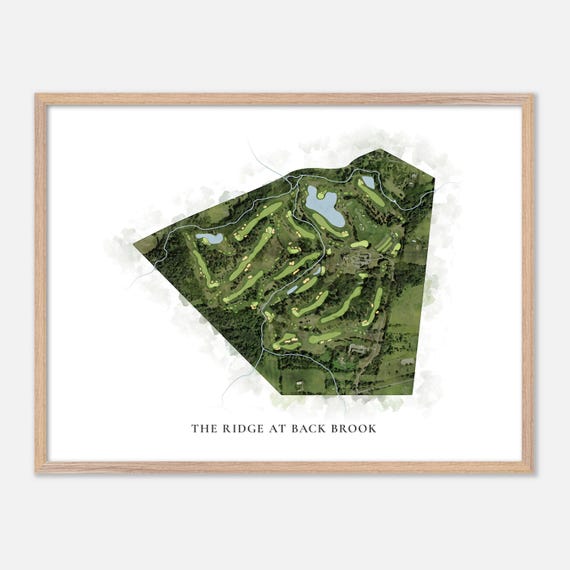 The Ridge At Back Brook In East Amwell Township New Jersey Classic Watercolor Map Golfer Gift Golf Wall Art Golf Poster Print