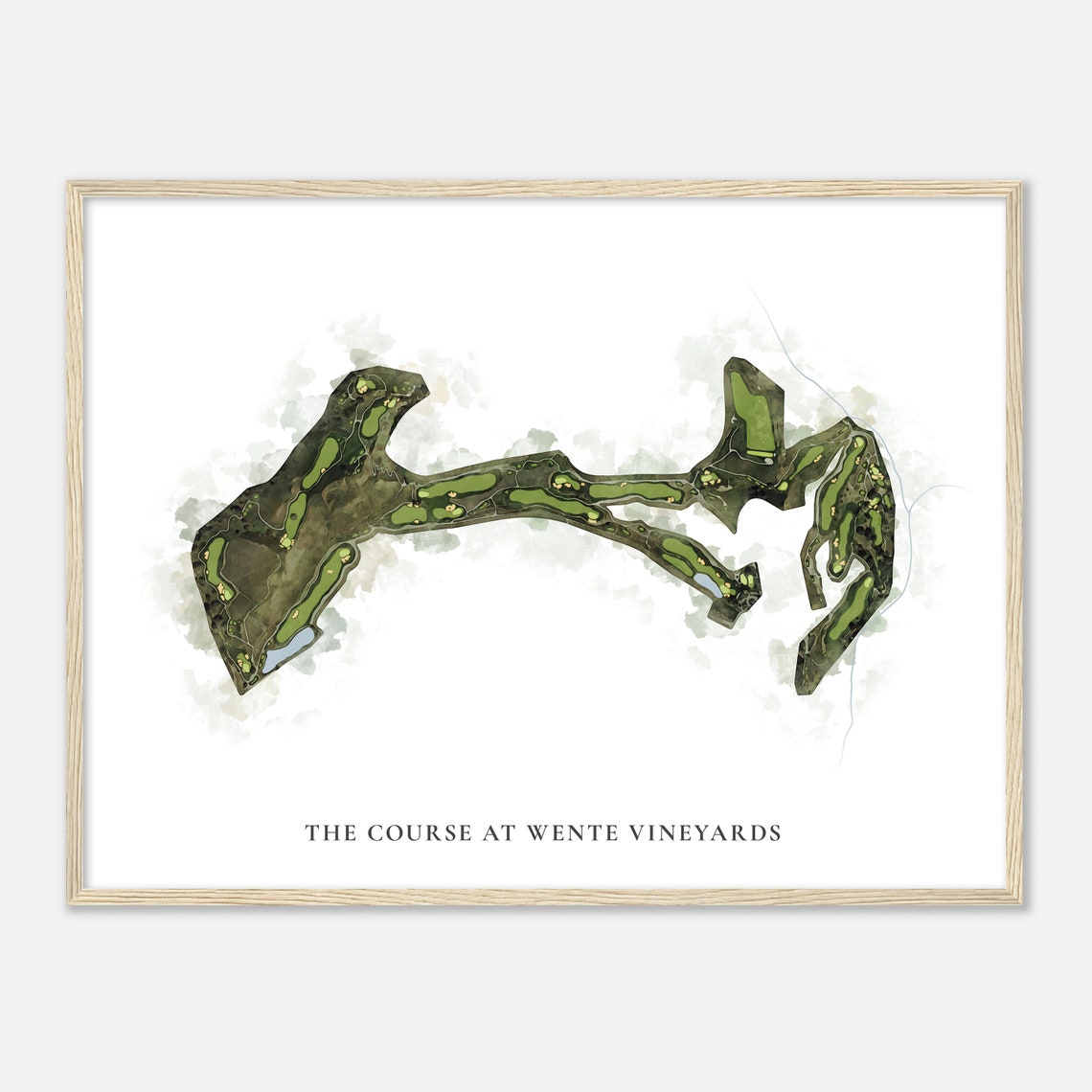 Course at Wente Vineyards Detailed Golf Course Map Art Sports Poster - Image 2