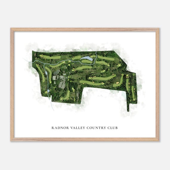 Radnor Valley Country Club In Villanova Pennsylvania Classic Watercolor Map Golfer Gift Golf Wall Art Golf Poster Print