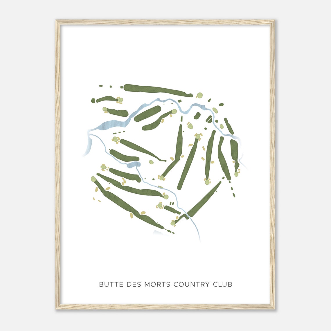 Butte Des Morts Country Club Wisconsin Modern Watercolor Map Golfer Gift Golf Wall Art Golf Poster Print Course Layout - Image 2