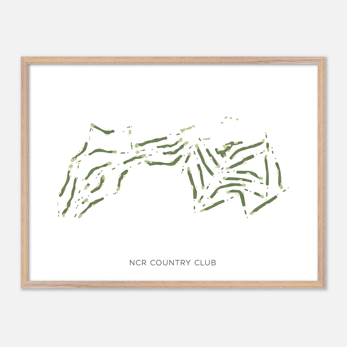 NCR Country Club Kettering Ohio Modern Watercolor Course Map Poster