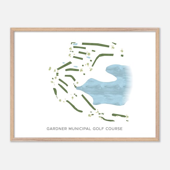 Gardner Municipal Golf Course Gardner Massachusetts Modern Watercolor Golf Map Poster