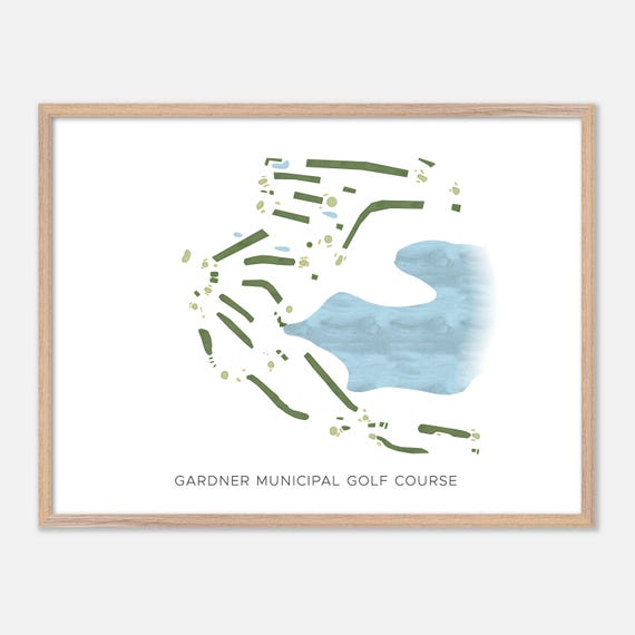 Gardner Municipal Golf Course In Gardner Massachusetts Modern Watercolor Map Golfer Gift Golf Wall Art Golf Poster Print